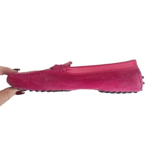 Tods Gommino Pink Magenta Suede Patent Driving Loafers 5.5 - Picture 10 of 11